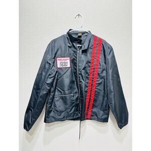 Vintage Pomona Hot Rod Racing Jacket Black Stripes Large General Dynamics 500